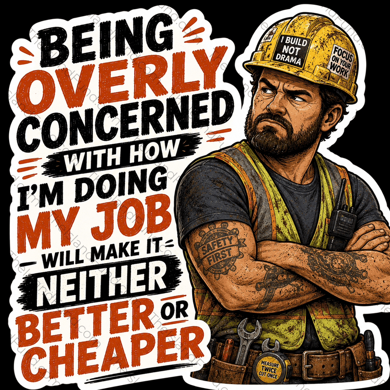 I build not drama sticker