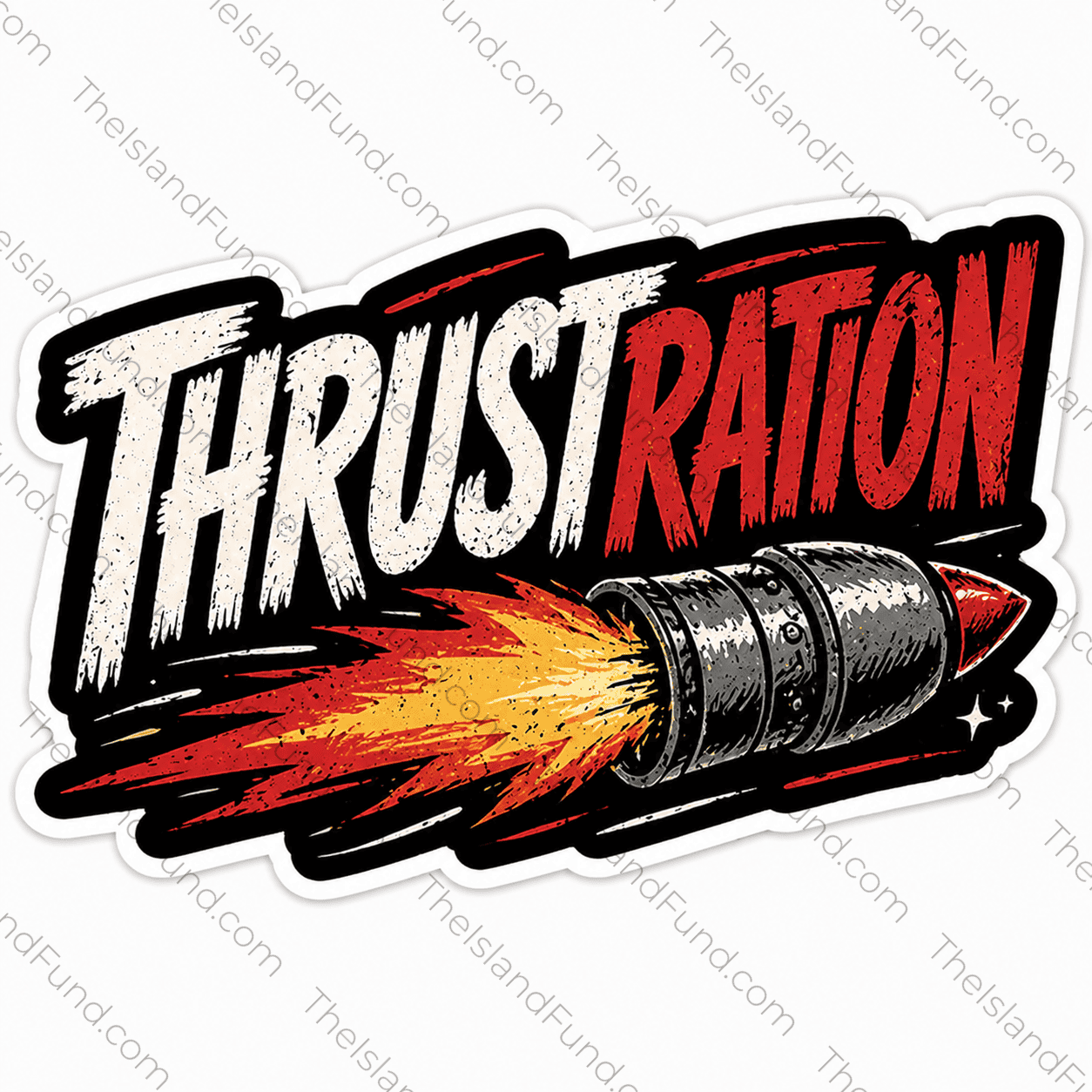 Thrustration die-cut sticker