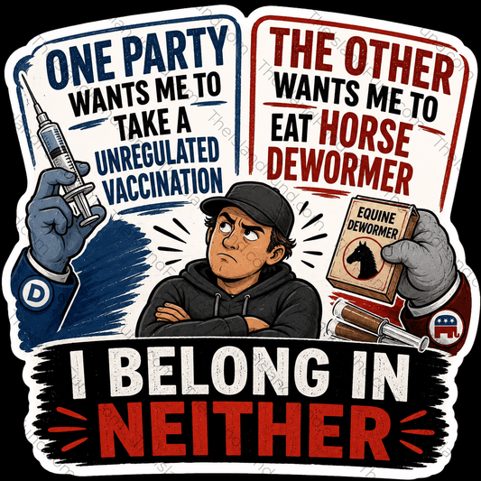 Vaccine horse dewormer political satire sticker