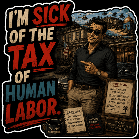 I'm sick of the tax of human labor sticker