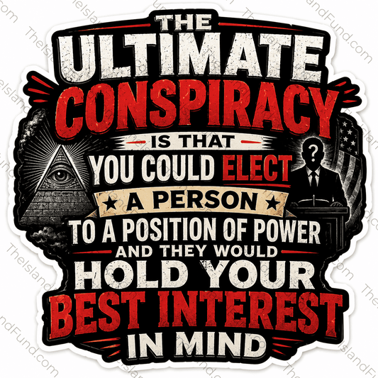 The Ultimate Conspiracy die-cut sticker