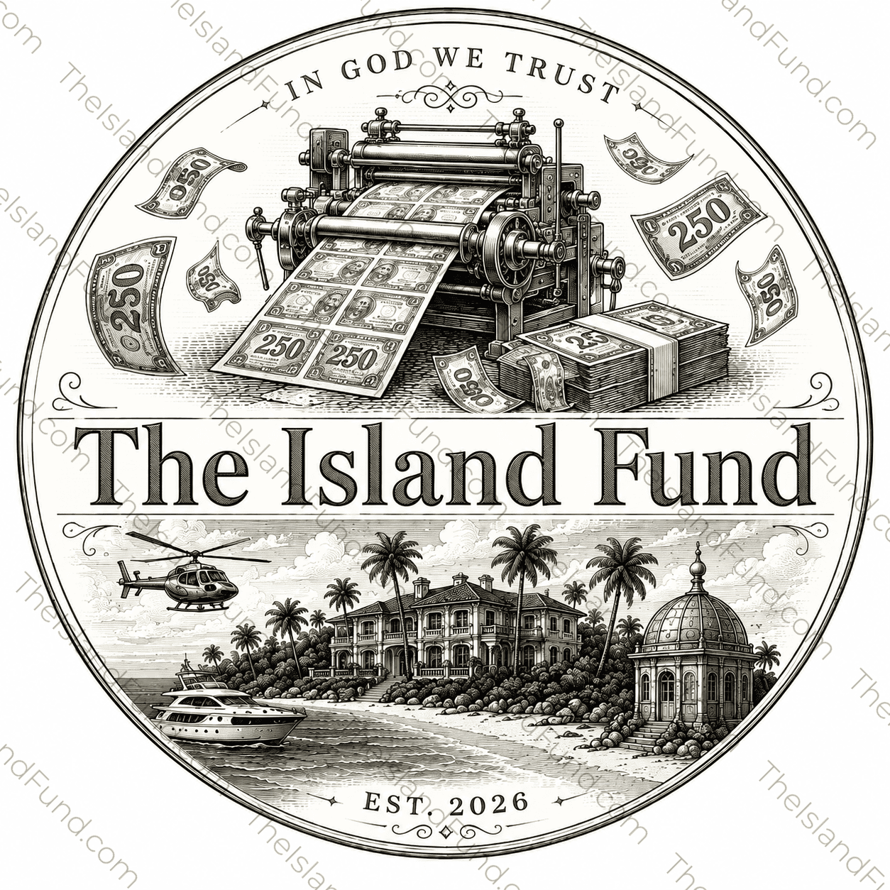 The Island Fund logo sticker