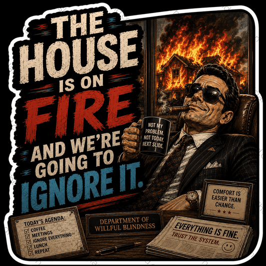 Ignore the house is on fire sticker