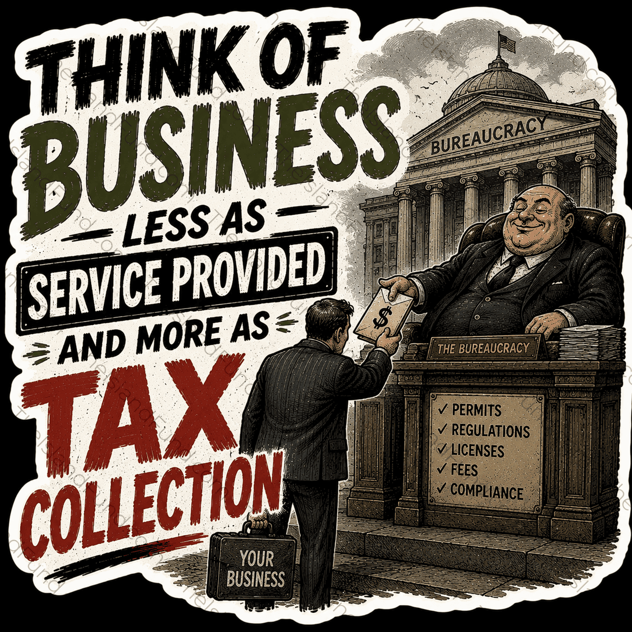 Business is tax collection sticker