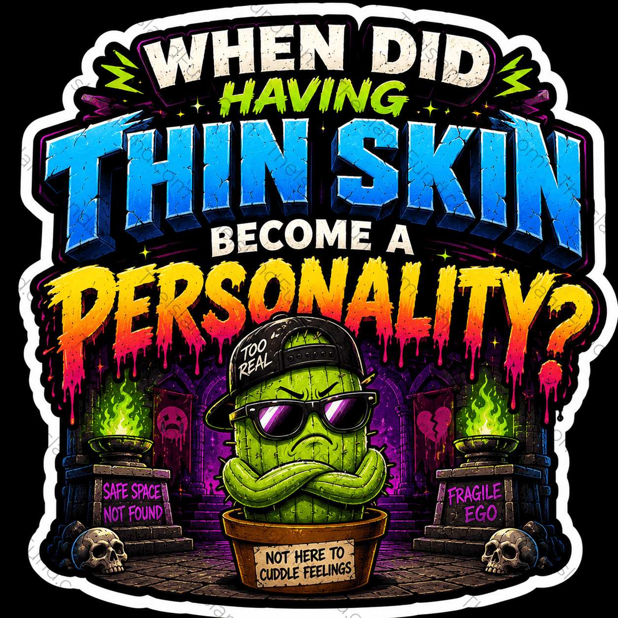 Thin skin is a personality sticker