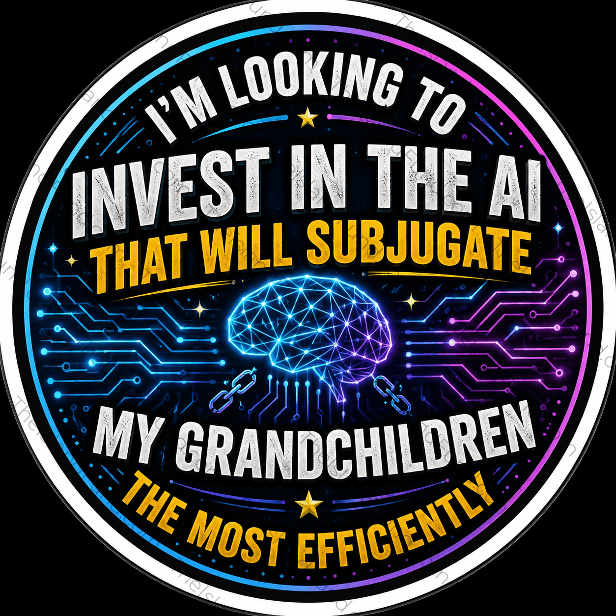 I'm looking to invest in the AI that will subjugate sticker