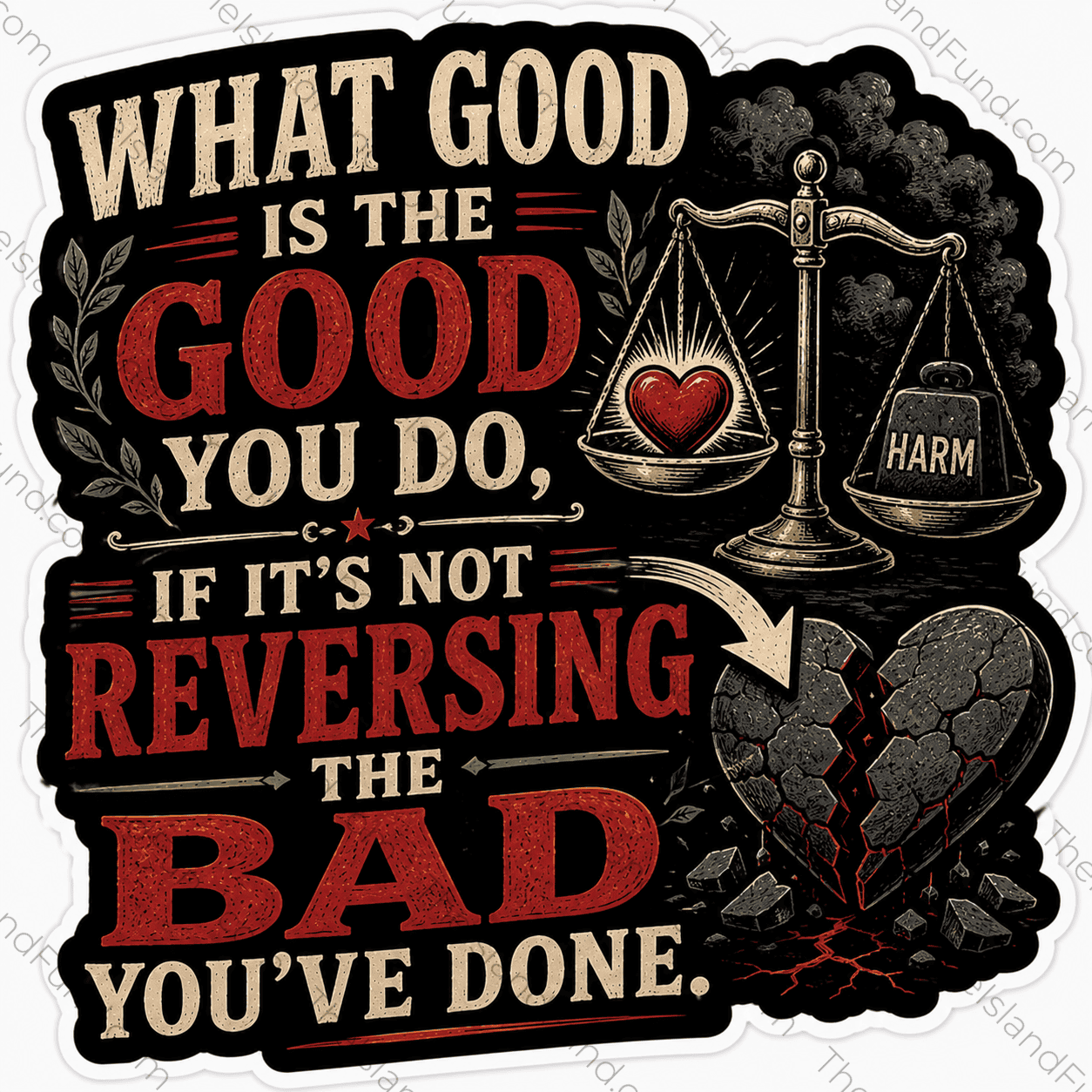 What Good Is The Good You Do die-cut sticker