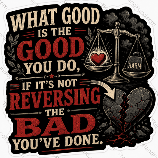 What Good Is The Good You Do die-cut sticker