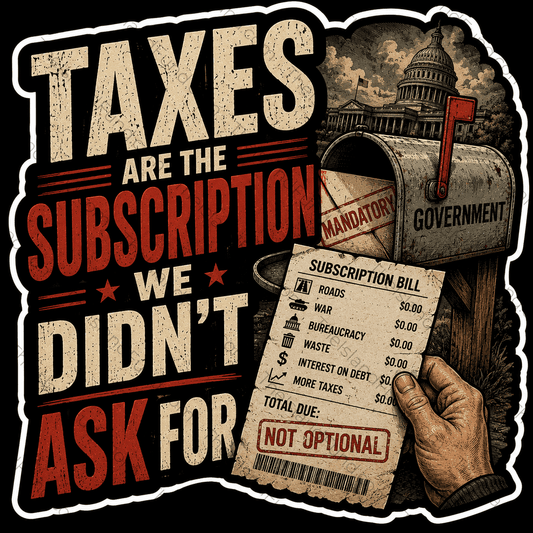 Taxes are the subscription we didn't ask for sticker